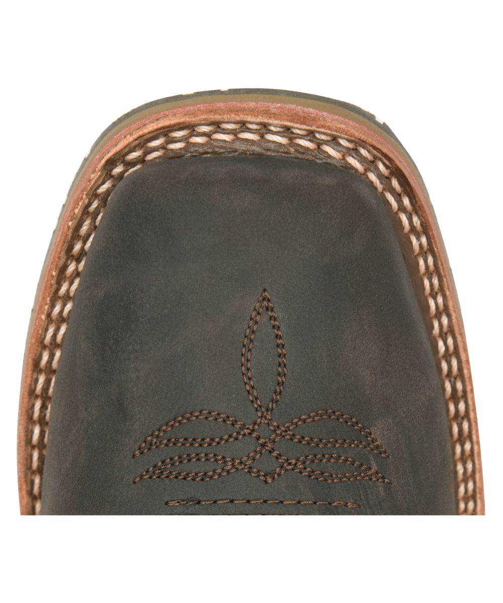 Close-up view of the soft square toe