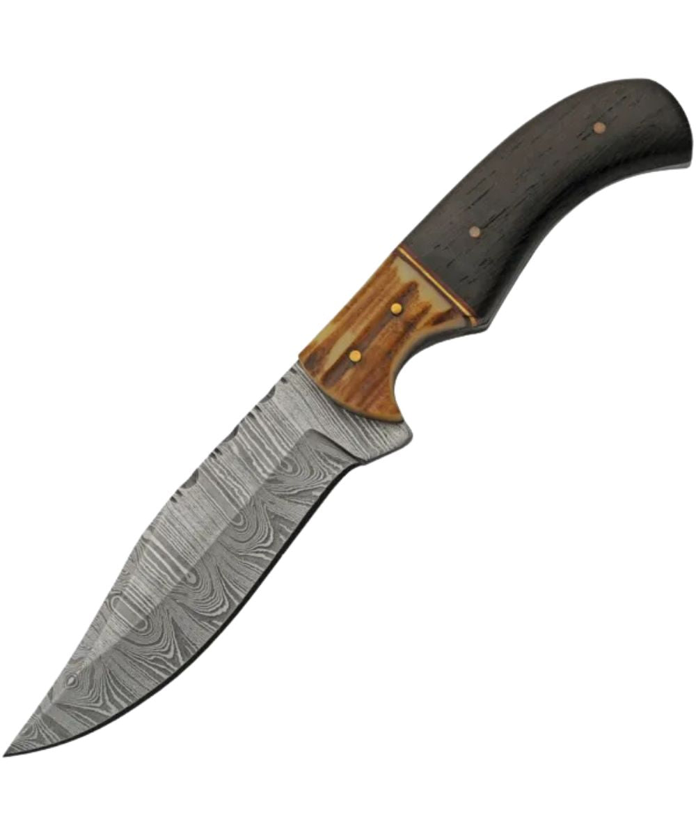 Double D Damascus Eld Stag Knife
