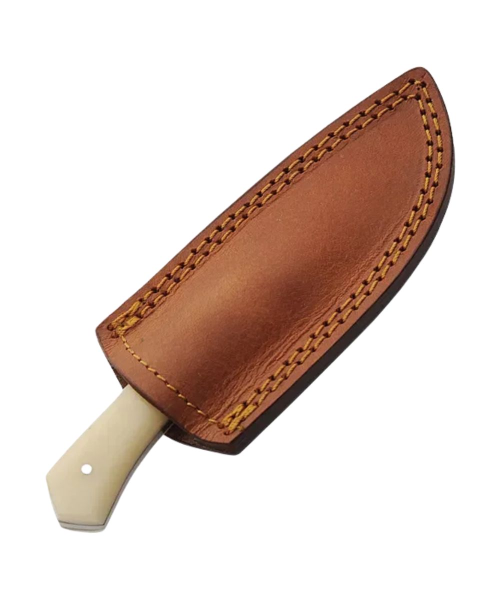 Leather sheath included with the knife