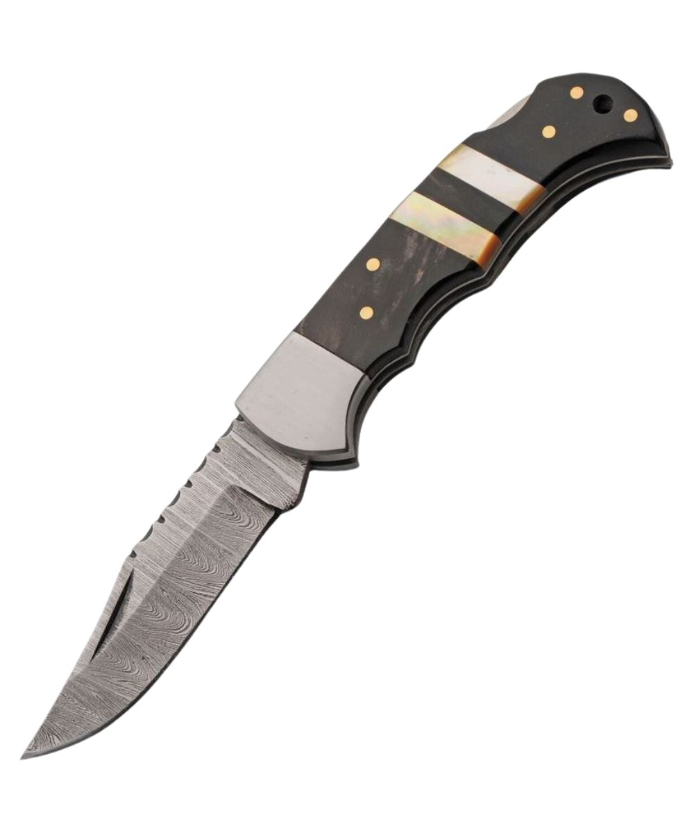 Open view of the ebony tide folding knife