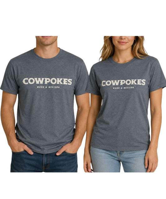 Cowpokes Heathered Navy Logo Tee
