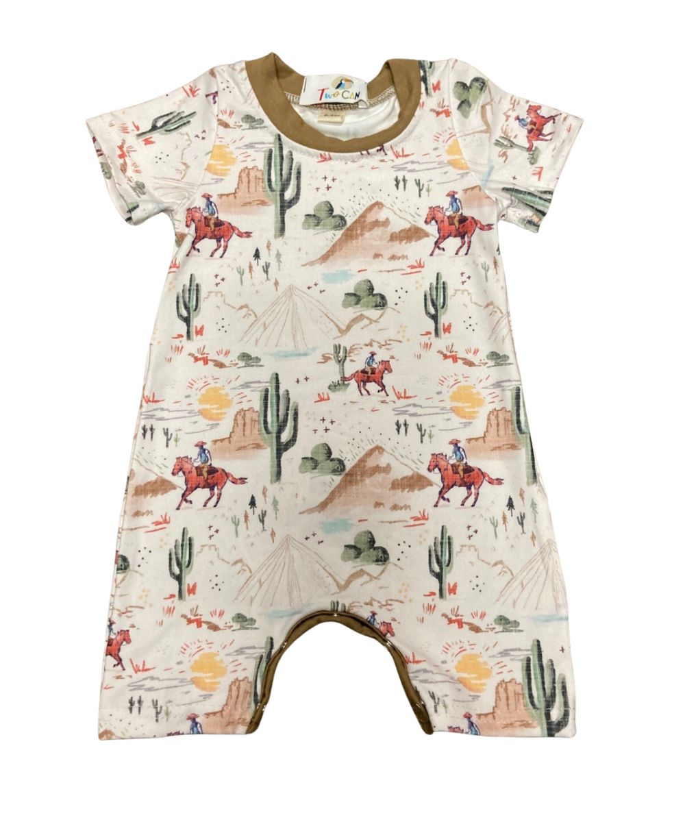 The Wellington Co Infant TwoCan Dusty Cowboys Romper
