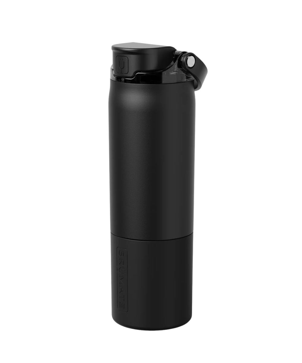 Side view of the matte black 25 oz hydration rise bottle