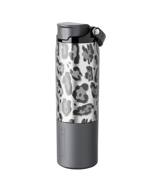 Side view of the metallic leopard 25 oz. Rise Brümate Hydration Bottle