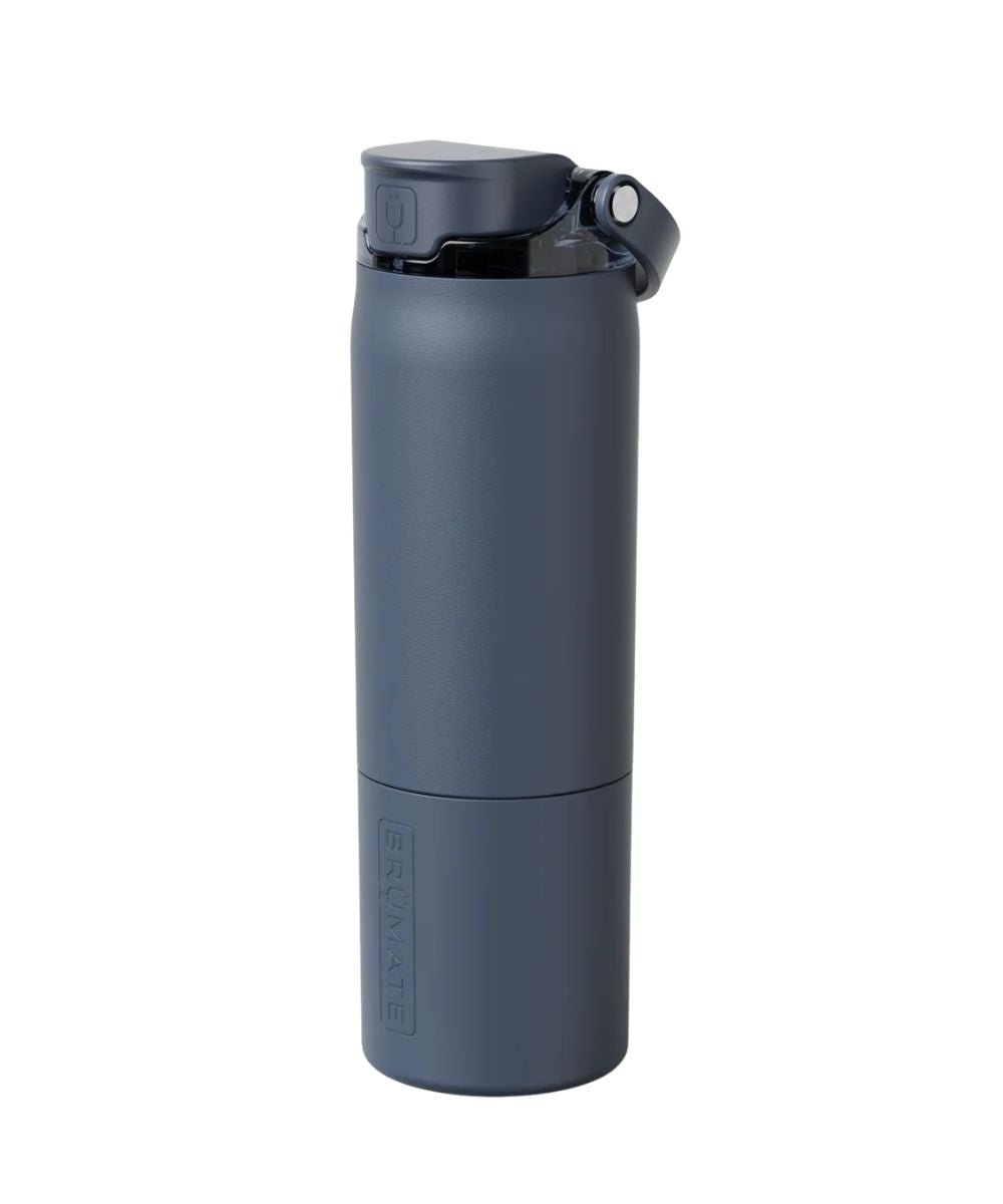 Side view of the nightfall blue 25 oz tumbler