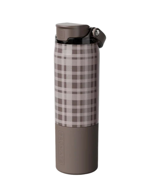Brumate 25 oz pecan plaid rise hydration bottle