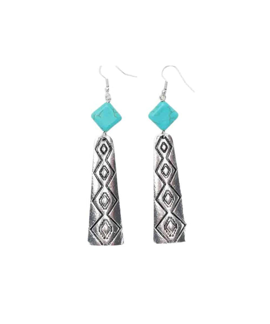 West & Co. Women's Silver And Turquoise Earrings