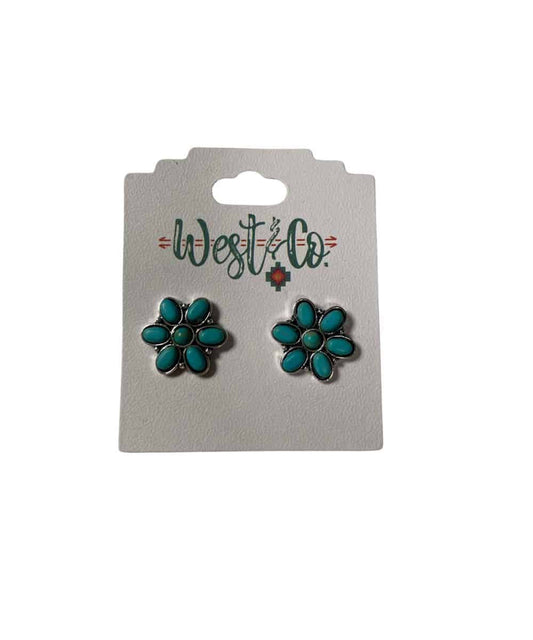 West & Co. Women's Turquoise Flower Earrings