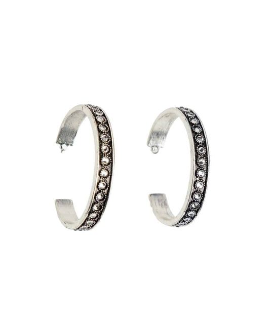West & Co. Women's Rhinestone Hoop Earrings