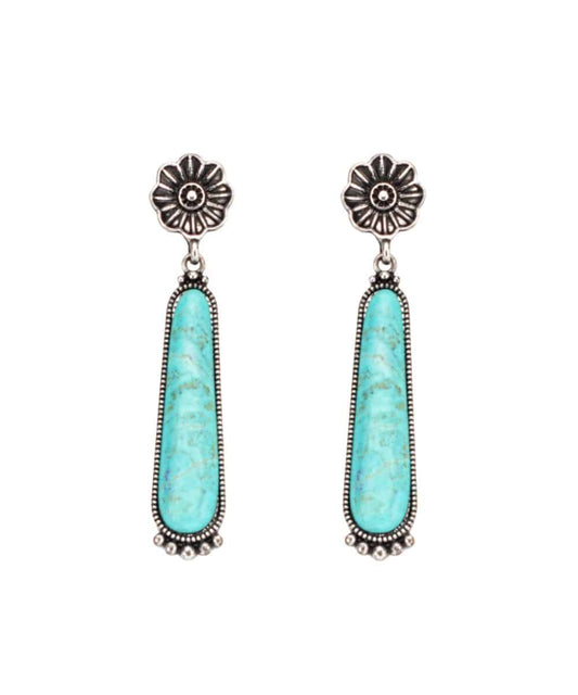 West & Co. Women's Elongated Flower Earrings