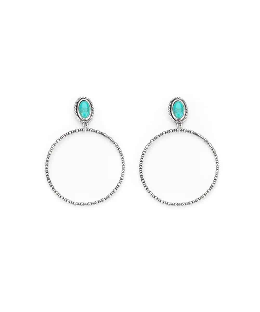 West & Co. Women's Turquoise Hoop Earrings