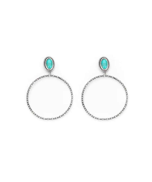 West & Co. Women's Turquoise Hoop Earrings