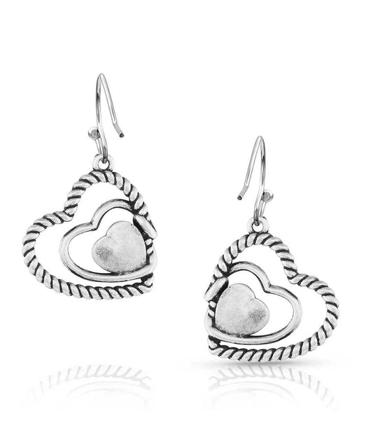 Montana Silversmiths Women's Clearer Ponds Heart Earrings