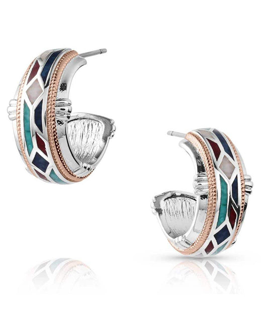 Montana Silversmiths Women's Western Mosaic Hoop Earrings