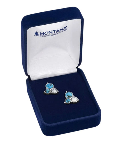 Women's Turquoise Stud Earrings In Jewelry Box