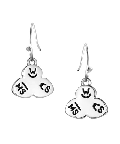 Back view of the women's dangle earrings