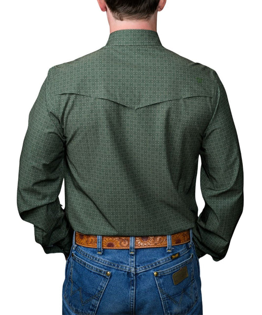 Ferrell Brand Men's Green The Collin Snap Shirt