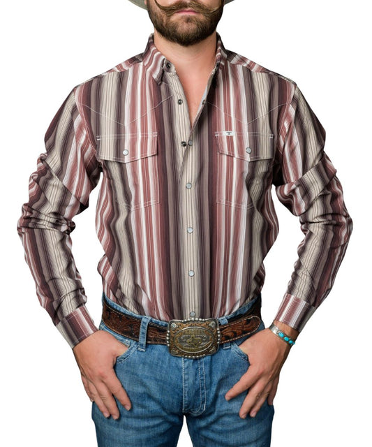 Ferrell Brand Men's Brown The Harrison Snap Shirt