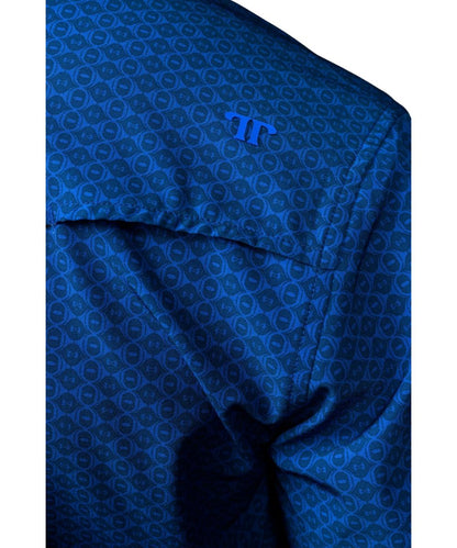 Close-up view of the vented back yoke for breathability
