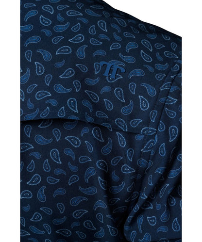 Close-up view of the vented back yoke for breathability