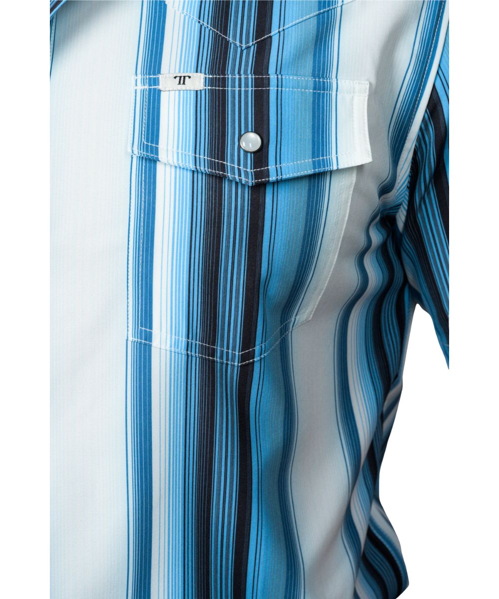 Ferrell Brand Men's Blue The Harrison Snap Shirt