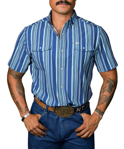 Ferrell Brand Men's Blue The James Snap Shirt
