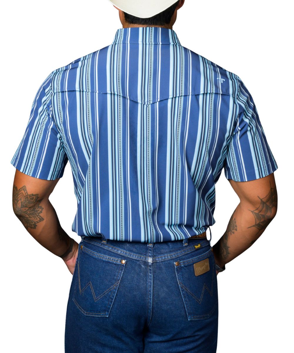 Ferrell Brand Men's Blue The James Snap Shirt