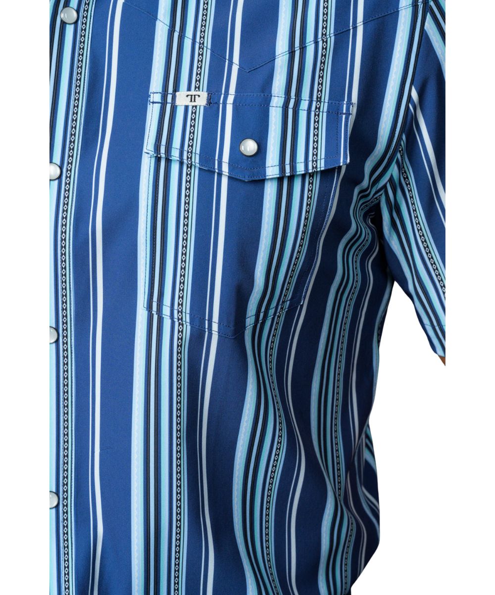 Ferrell Brand Men's Blue The James Snap Shirt