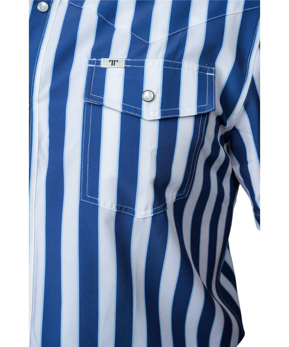 Ferrell Brand Men's Blue The Liam Snap Shirt