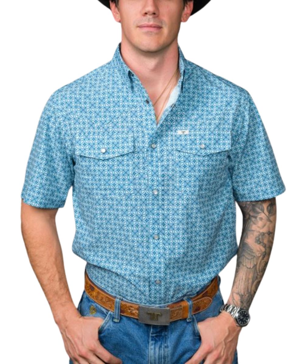 Ferrel Brand Men's The Clint Blue Snap Shirt