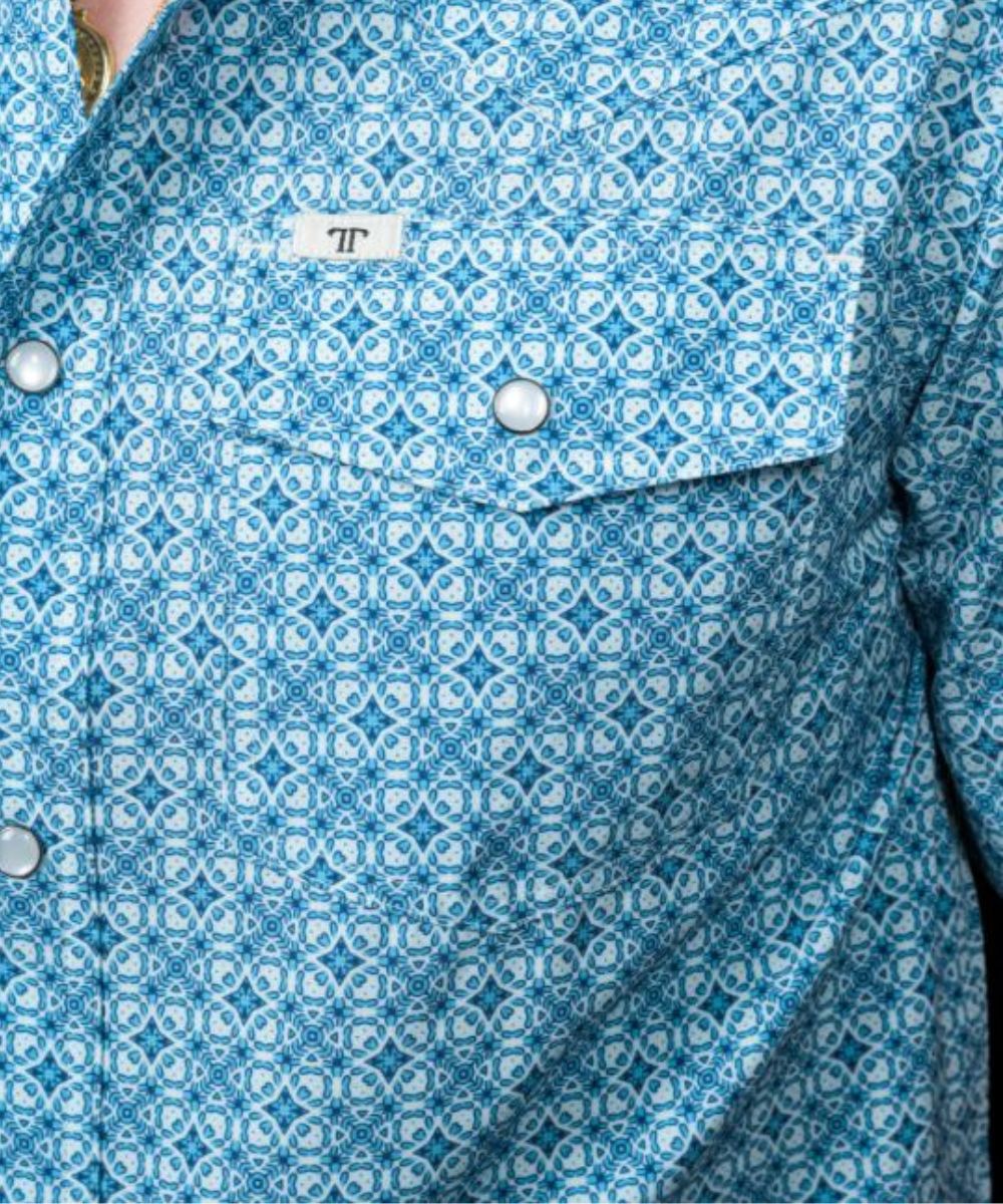 Ferrel Brand Men's The Clint Blue Snap Shirt