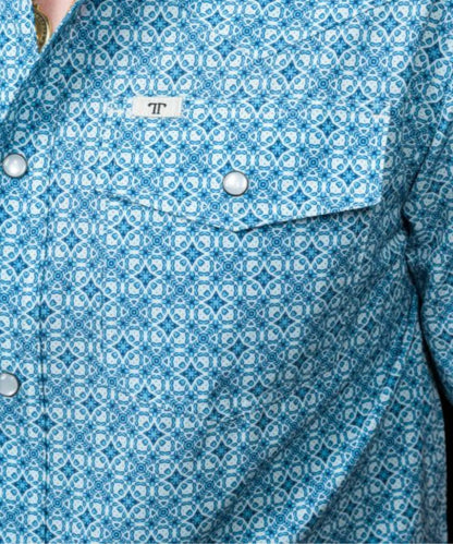 Ferrel Brand Men's The Clint Blue Snap Shirt