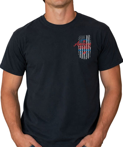 Freedom Ranch Men's Navy USA Cowboy Tee