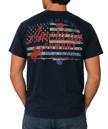 Freedom Ranch Men's Navy USA Cowboy Tee