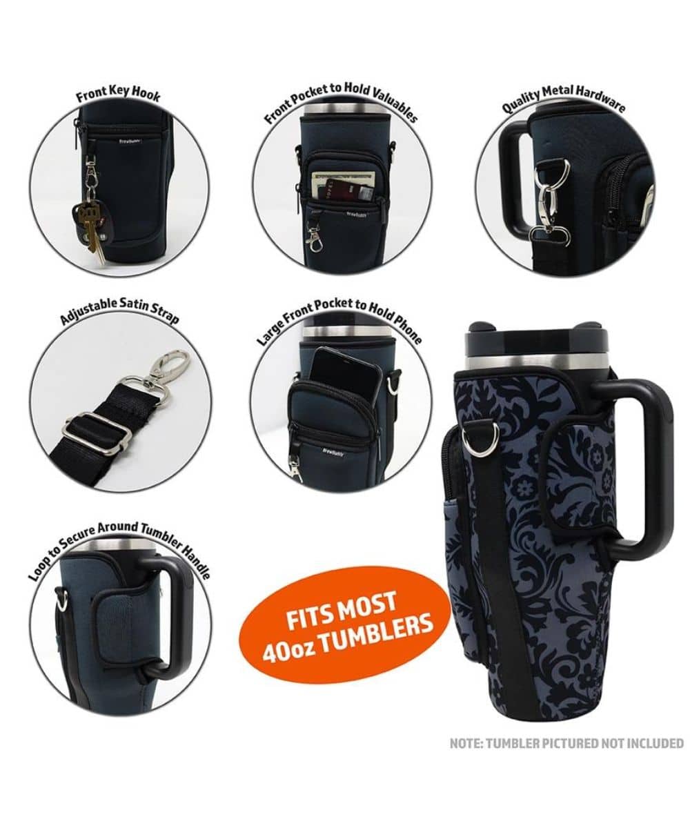 GREY DAMASK TUMBLER BAG-a ! desc :  ! caption :