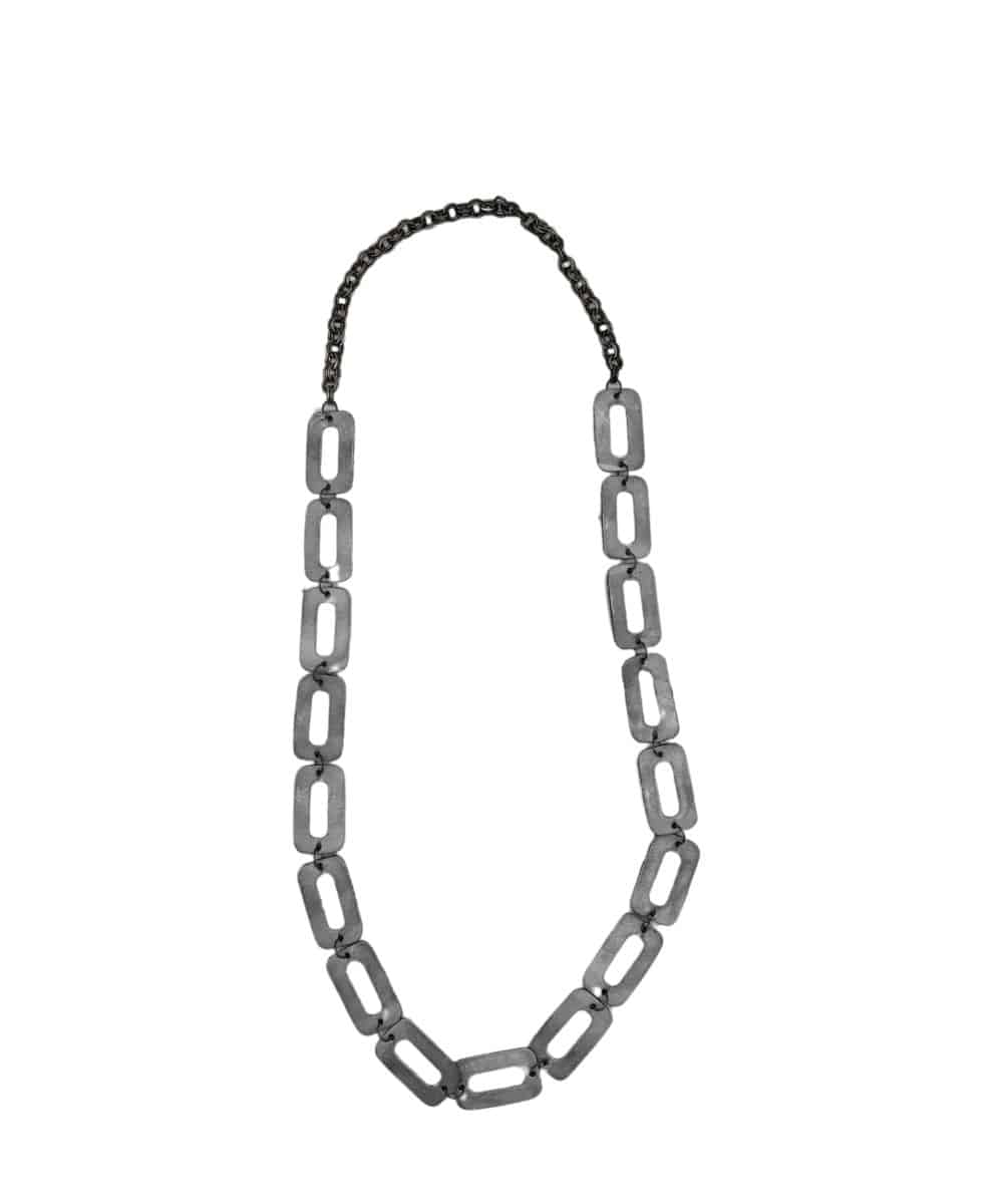 HAND CUT NECKLACE-silver ! desc :  ! caption :