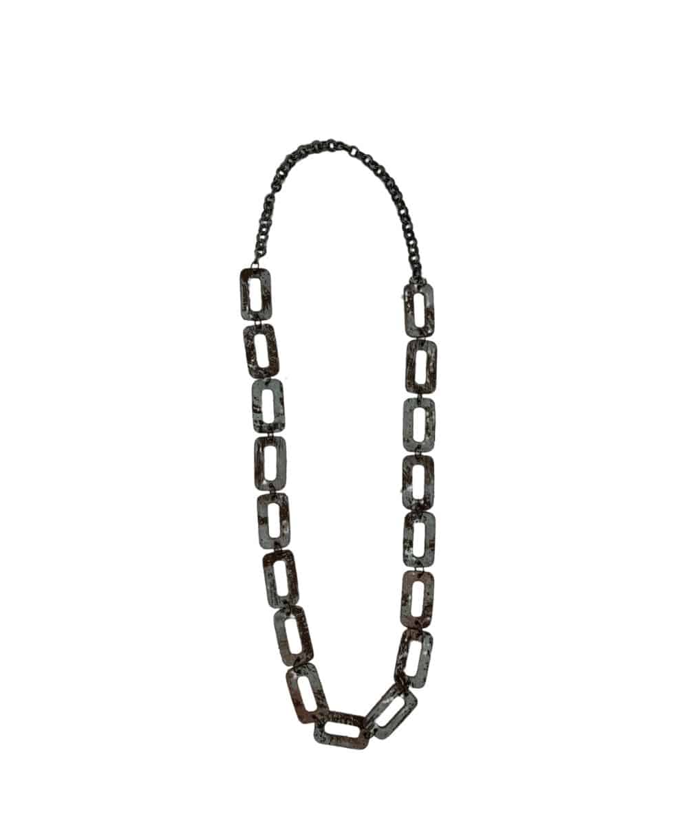 HAND CUT NECKLACE-silver ! desc :  ! caption :