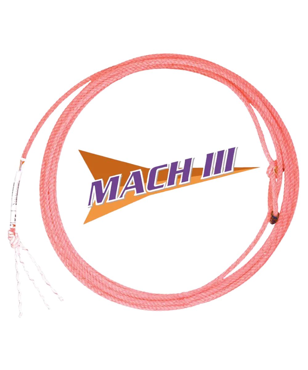 Nylon Mach III head rope in light orange for team roping