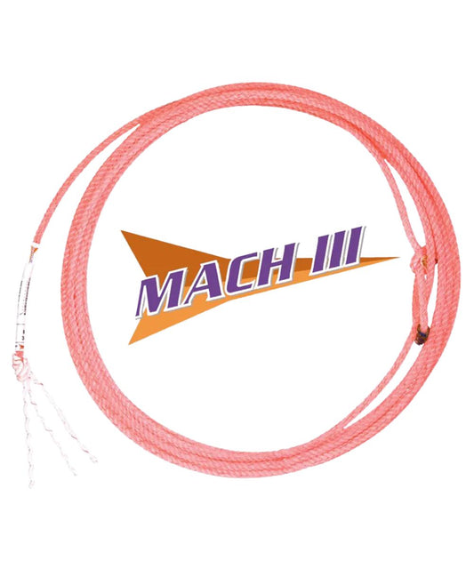 Nylon Mach III head rope in light orange for team roping