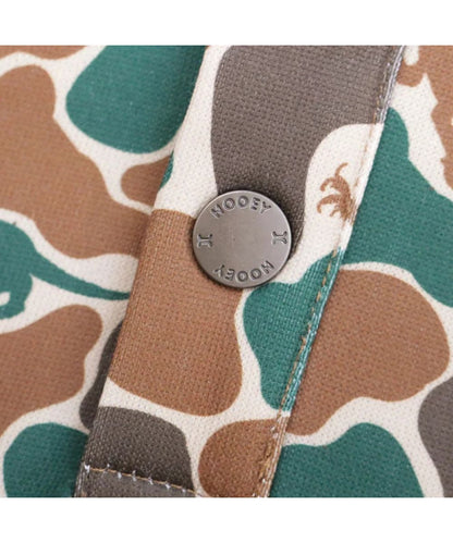 Close-up view of the logo branded snaps