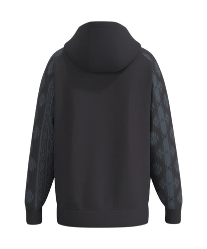 Back view of the boy's Hooey Fender Hoody Black/Aztec