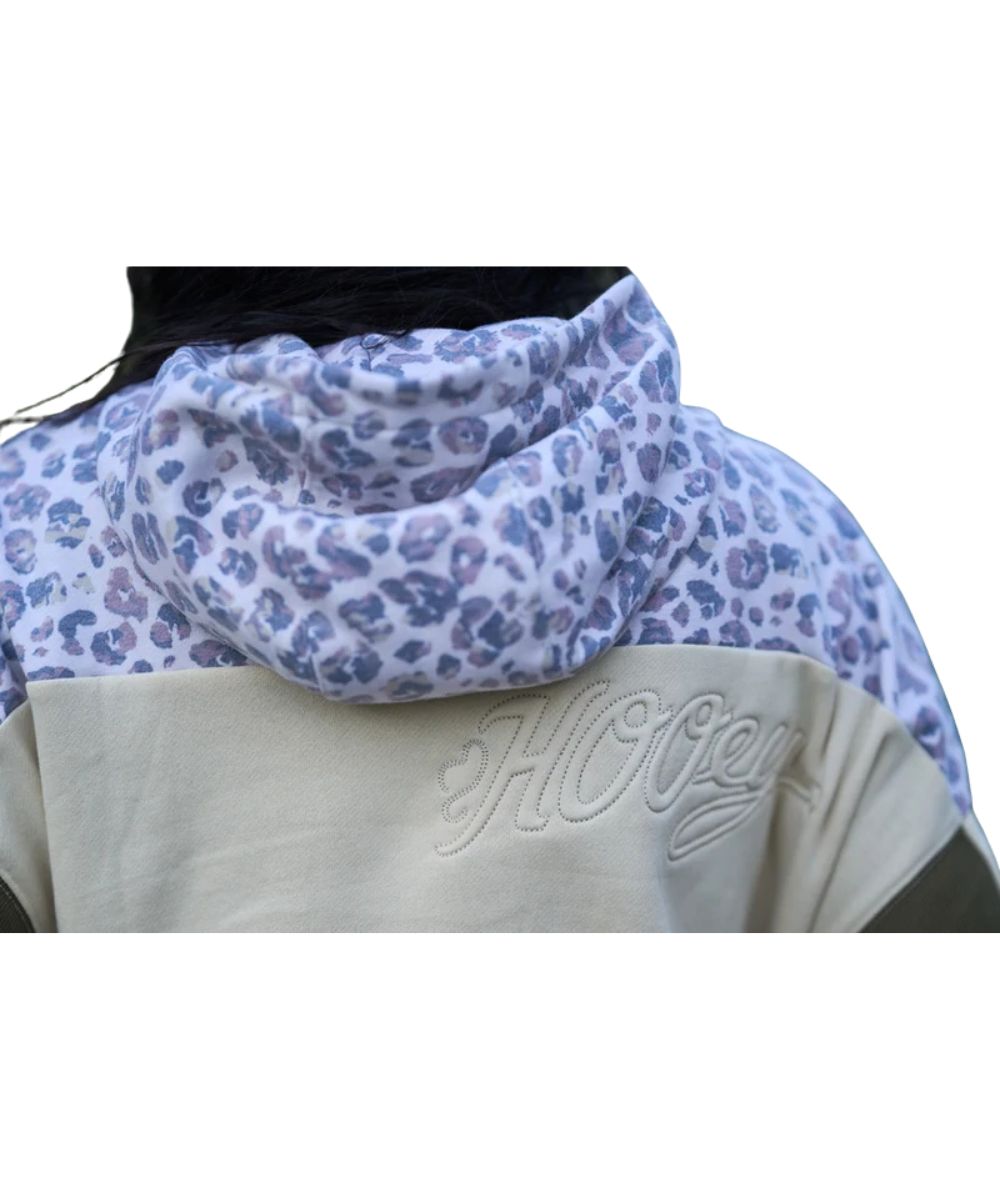 Close-up view of the logo embroidery on the back