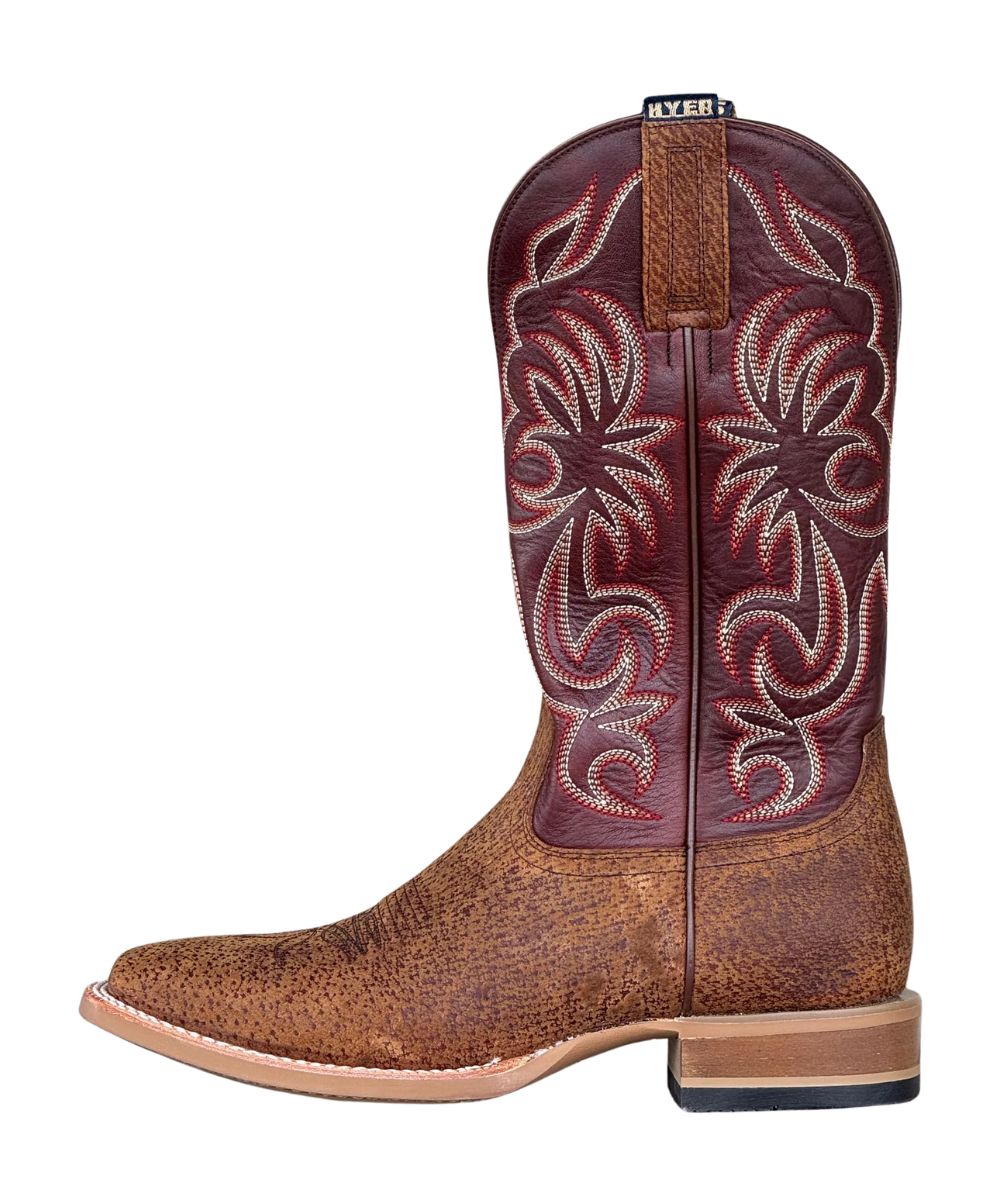 Tan Boar Leather Vamp And A Brown Cowhide Leather Shaft
