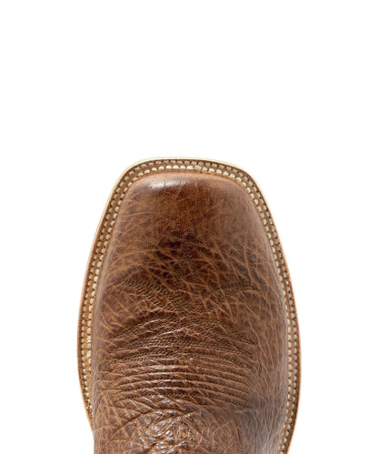 Birdseye view of the shrunken bullhide leather broad square toe in rye brown