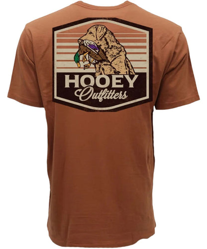 Back view of the boy's Hooey Toller Outfitters Rust With Bird Dog Logo
