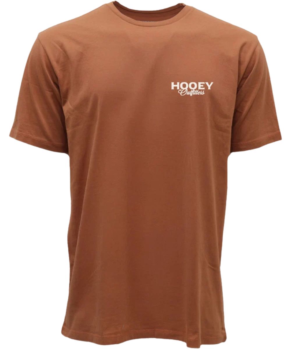 Front view of the boy's short sleeve tee in rust orange