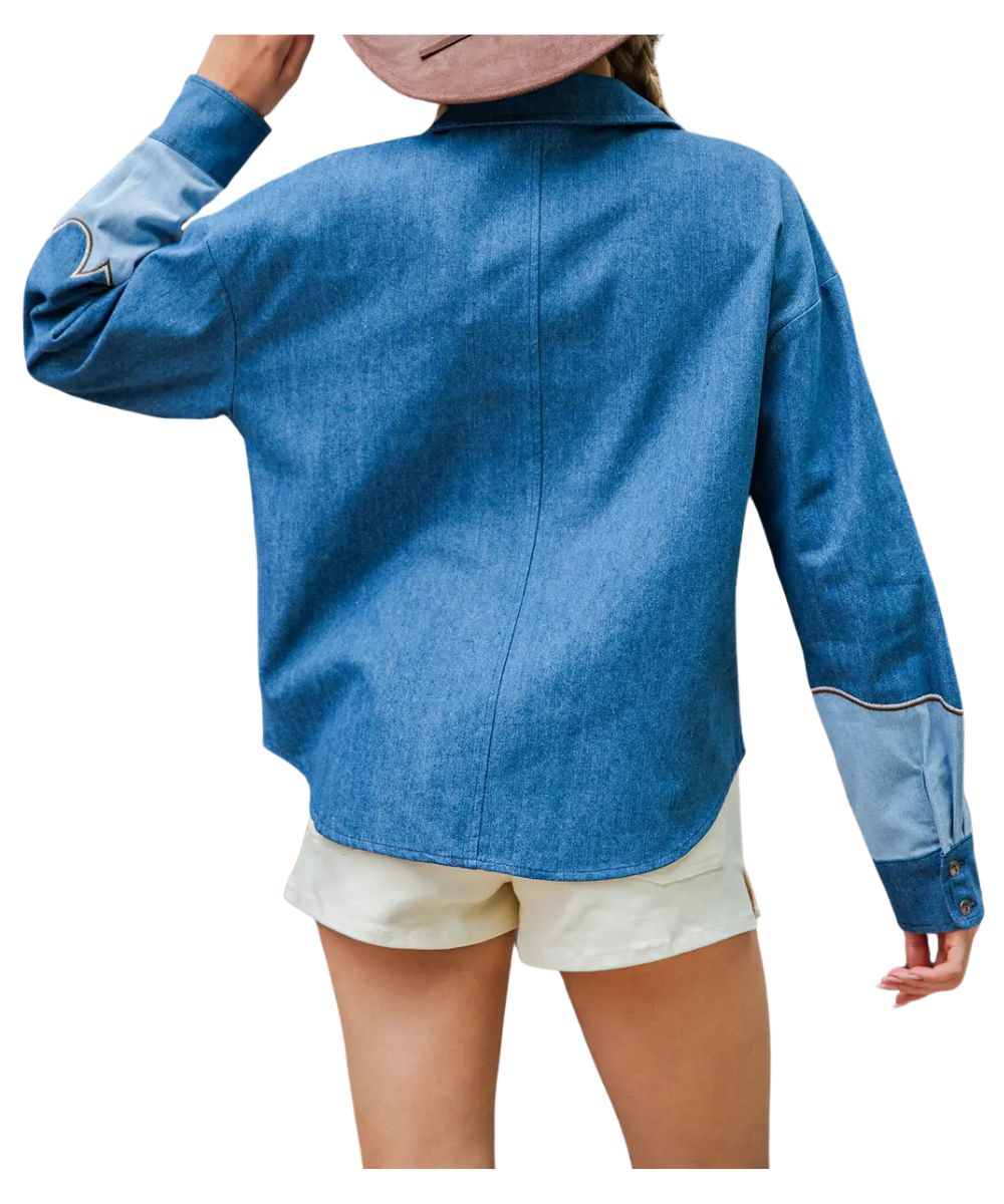Eesome Women's Denim Button Down Shirt