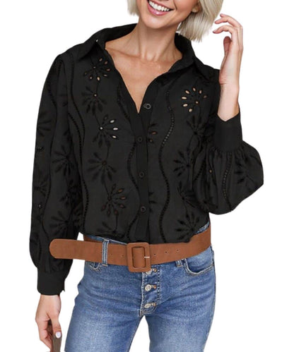 Anna Kaci Women's Eyelet Blouse