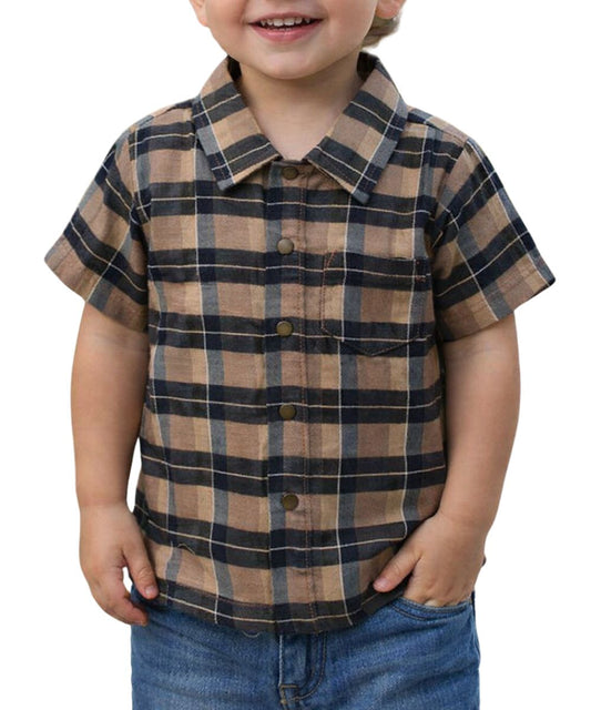 L'oved Baby Toddler Boys' Plaid Snap Shirt