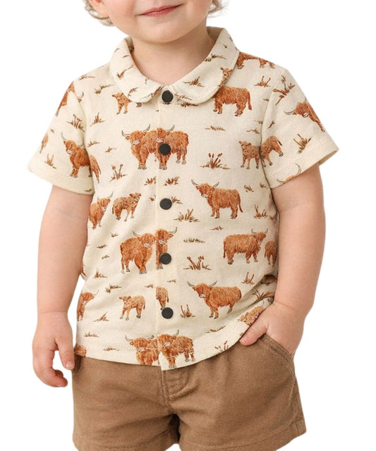 L'oved Baby Toddler Boys' Highland Snap Shirt